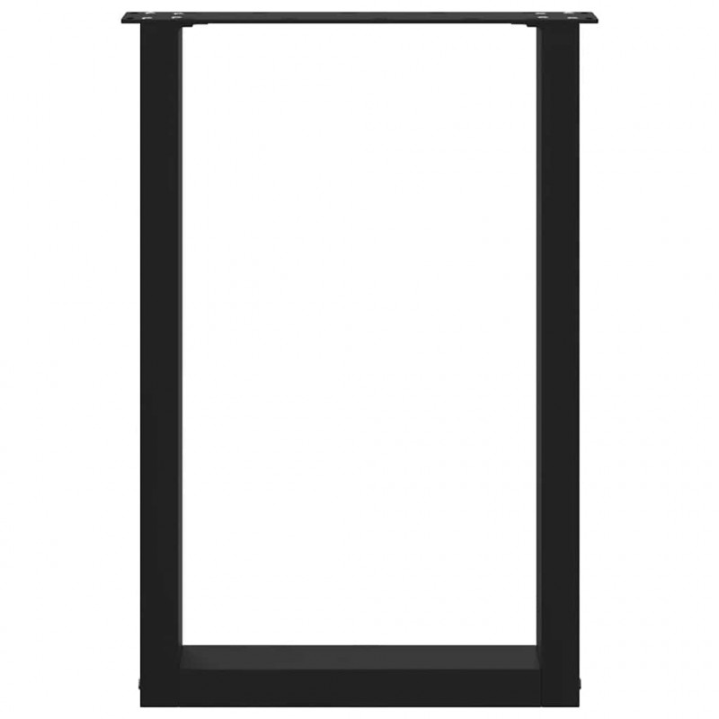 Nogi do stołu jadalnego w kształcie litery U 2 szt. Czarne 50x(72-73) cm Stal