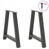 Nogi do stołu jadalnego w kształcie litery A 2 szt. Antracyt 70x(72-73) cm Stal