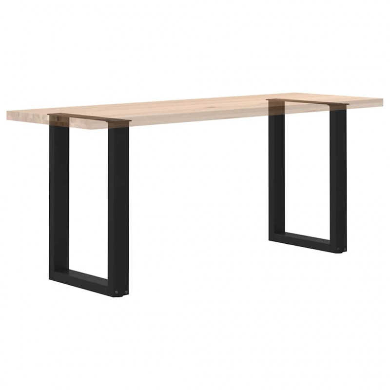 Nogi do stołu jadalnego w kształcie litery U 2 szt. Czarne 50x(72-73) cm Stal