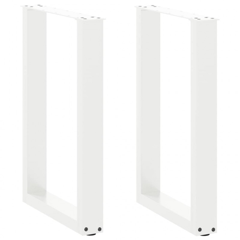 Nogi do stołu jadalnego w kształcie litery U 2 szt. Białe 50x(72-73) cm Stal