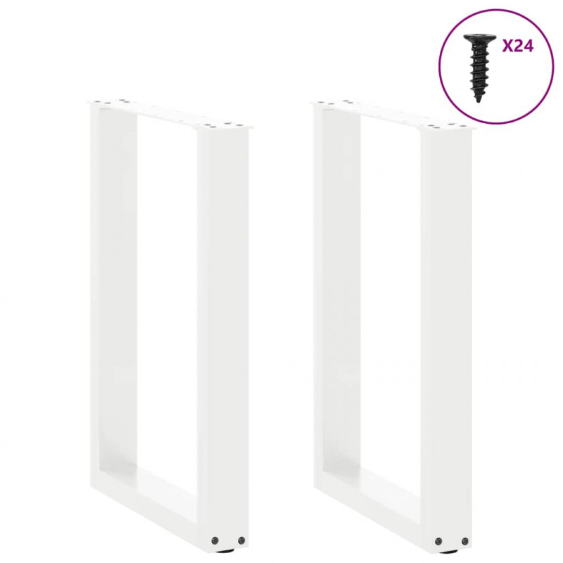 Nogi do stołu jadalnego w kształcie litery U 2 szt. Białe 50x(72-73) cm Stal
