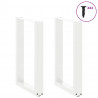 Nogi do stołu jadalnego w kształcie litery U 2 szt. Białe 50x(72-73) cm Stal