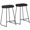 Hokery barowe 2 szt. Czarny 45x40x62 cm Drewno lite Mango