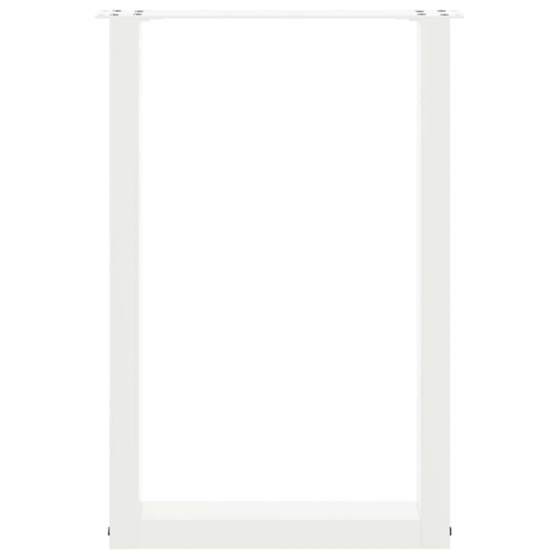 Nogi do stołu jadalnego w kształcie litery U 2 szt. Białe 50x(72-73) cm Stal