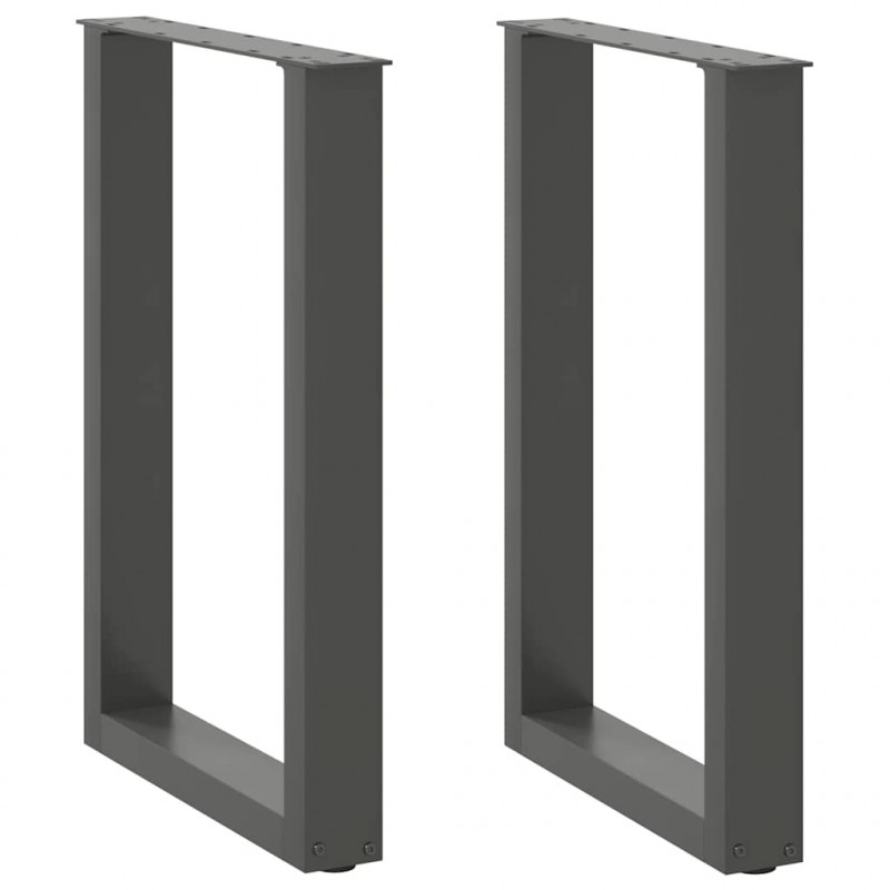 Nogi do stołu jadalnego w kształcie litery U 2 szt. Antracyt 50x(72-73) cm Stal