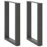 Nogi do stołu jadalnego w kształcie litery U 2 szt. Antracyt 50x(72-73) cm Stal
