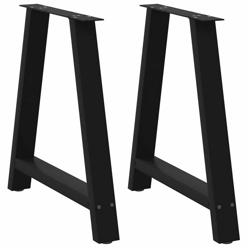 Nogi do stołu jadalnego w kształcie litery A 2 szt. Czarne 80x(72-73) cm Stal