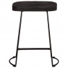 Hokery barowe 2 szt. Czarny 46x38x52 cm Drewno lite Mango