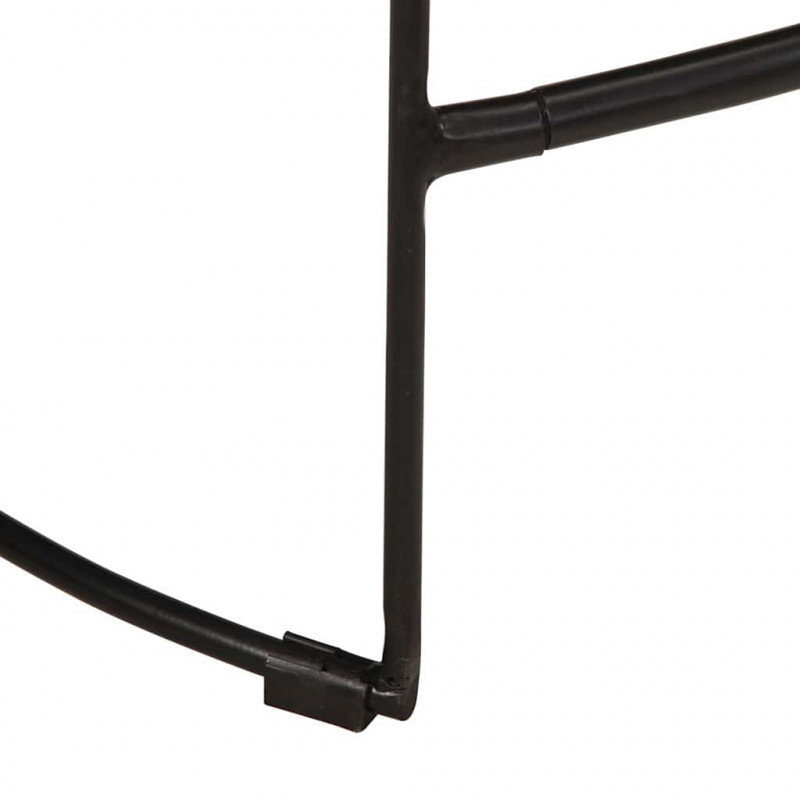 Hokery barowe 2 szt. Czarny 46x38x52 cm Drewno lite Mango