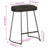Hokery barowe 2 szt. Czarny 46x38x52 cm Drewno lite Mango