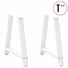 Nogi do stołu jadalnego w kształcie litery A 2 szt. Białe 80x(72-73) cm Stal