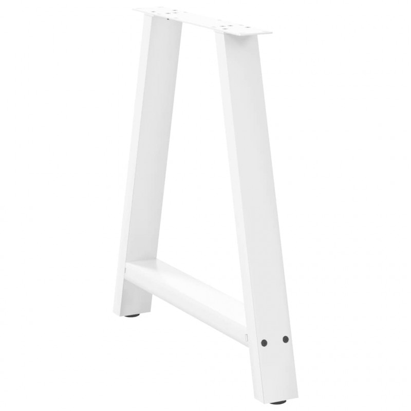 Nogi do stołu jadalnego w kształcie litery A 2 szt. Białe 80x(72-73) cm Stal