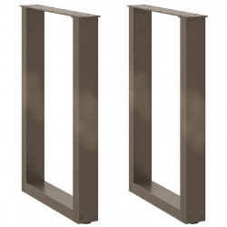Nogi do stołu jadalnego w kształcie litery U 2 szt. Naturalna stal 50x(72-73) cm Stal