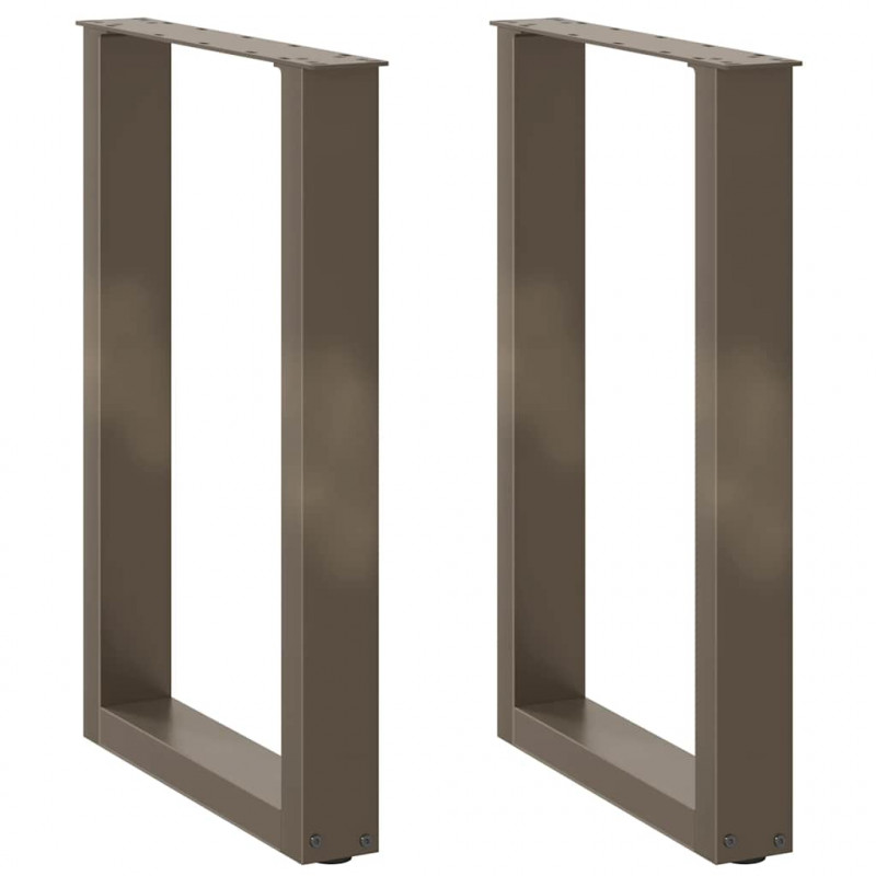 Nogi do stołu jadalnego w kształcie litery U 2 szt. Naturalna stal 50x(72-73) cm Stal