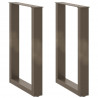 Nogi do stołu jadalnego w kształcie litery U 2 szt. Naturalna stal 50x(72-73) cm Stal