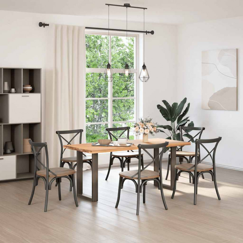Nogi do stołu jadalnego w kształcie litery U 2 szt. Naturalna stal 50x(72-73) cm Stal