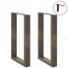 Nogi do stołu jadalnego w kształcie litery U 2 szt. Naturalna stal 50x(72-73) cm Stal