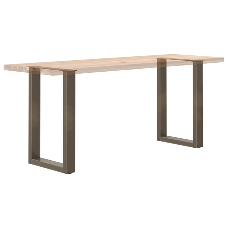 Nogi do stołu jadalnego w kształcie litery U 2 szt. Naturalna stal 50x(72-73) cm Stal