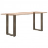 Nogi do stołu jadalnego w kształcie litery U 2 szt. Naturalna stal 50x(72-73) cm Stal