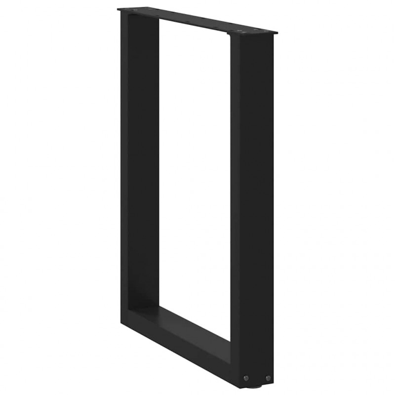 Nogi do stołu jadalnego w kształcie litery U 2 szt. Czarne 60x(72-73) cm Stal