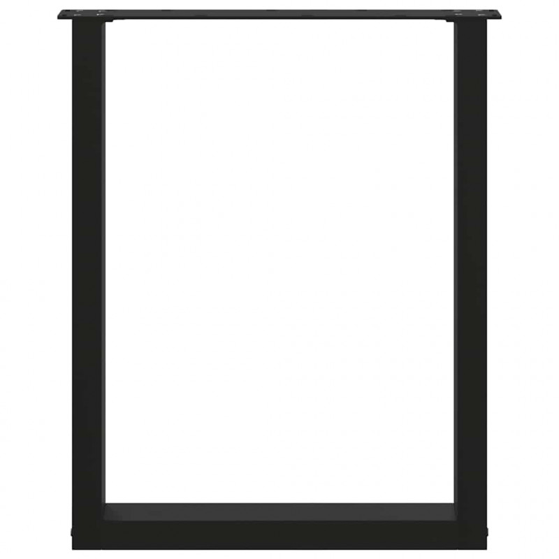 Nogi do stołu jadalnego w kształcie litery U 2 szt. Czarne 60x(72-73) cm Stal