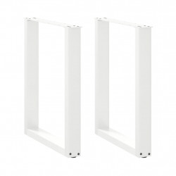 Nogi do stołu jadalnego w kształcie litery U 2 szt. Białe 60x(72-73) cm Stal