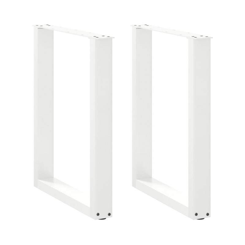 Nogi do stołu jadalnego w kształcie litery U 2 szt. Białe 60x(72-73) cm Stal