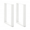 Nogi do stołu jadalnego w kształcie litery U 2 szt. Białe 60x(72-73) cm Stal