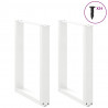 Nogi do stołu jadalnego w kształcie litery U 2 szt. Białe 60x(72-73) cm Stal