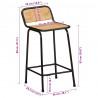Hokery barowe 4 szt. 46x35,5x80 cm Drewno lite surowe mango