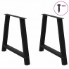 Nogi do stołu jadalnego w kształcie litery A 2 szt. Czarne 90x(72-73) cm Stal