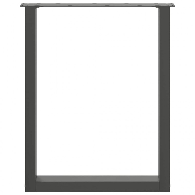 Nogi do stołu jadalnego w kształcie litery U 2 szt. Antracyt 60x(72-73) cm Stal