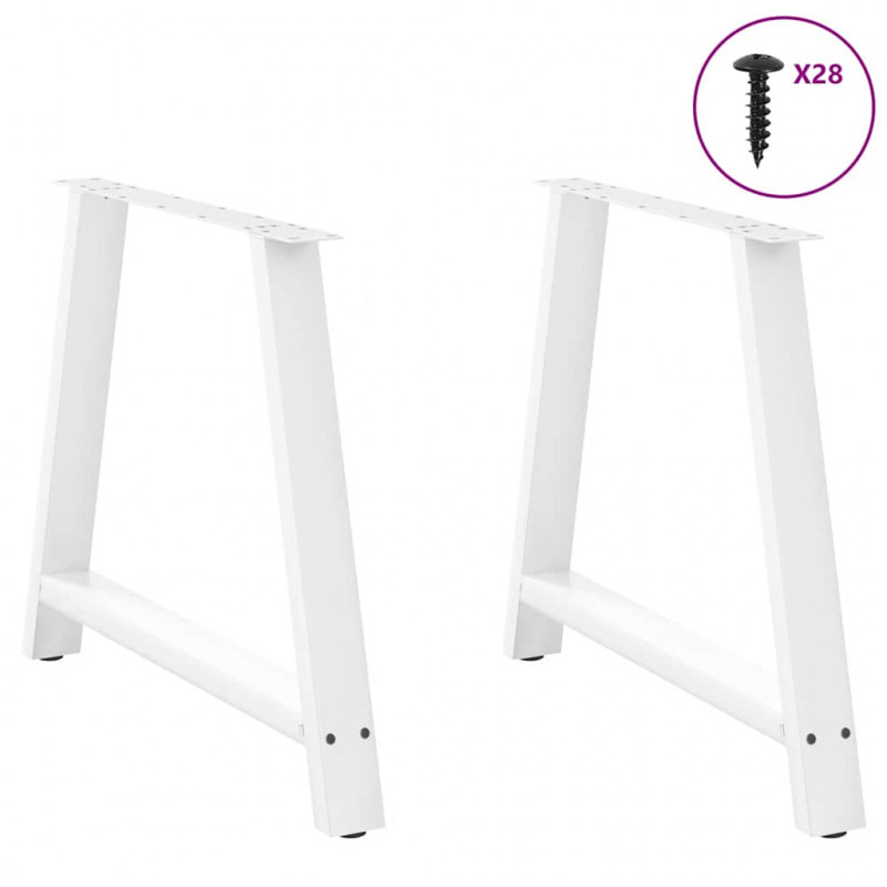 Nogi do stołu jadalnego w kształcie litery A 2 szt. Białe 90x(72-73) cm Stal