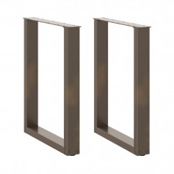 Nogi do stołu jadalnego w kształcie litery U 2 szt. Naturalna stal 60x(72-73) cm Stal
