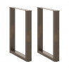 Nogi do stołu jadalnego w kształcie litery U 2 szt. Naturalna stal 60x(72-73) cm Stal