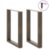 Nogi do stołu jadalnego w kształcie litery U 2 szt. Naturalna stal 60x(72-73) cm Stal