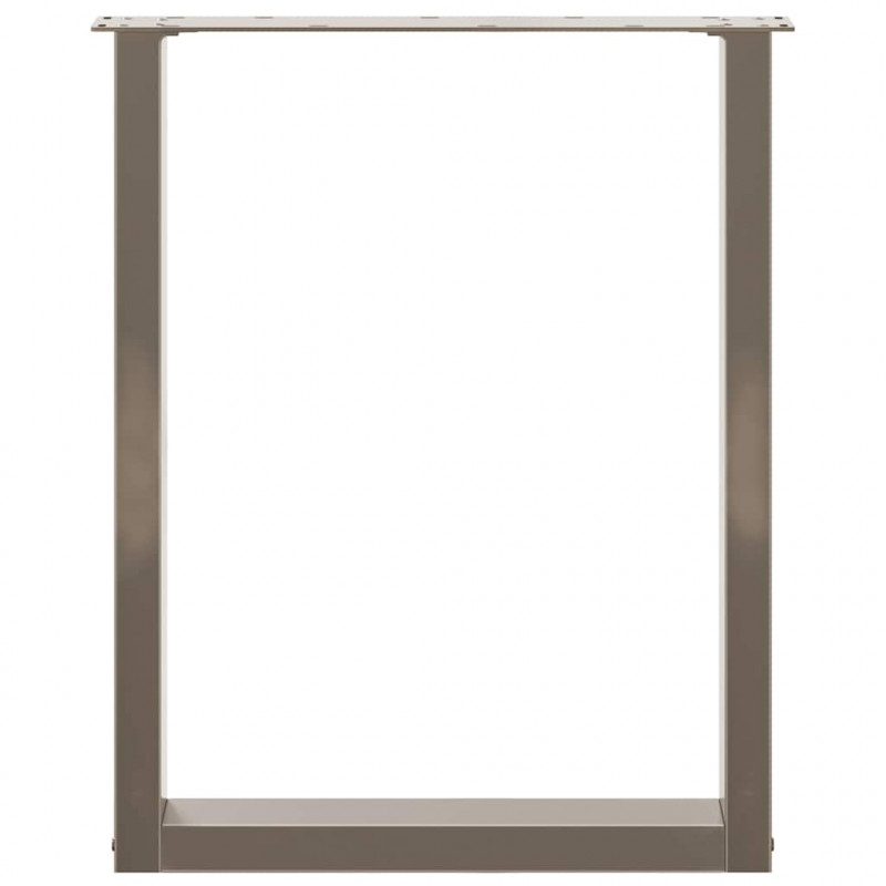 Nogi do stołu jadalnego w kształcie litery U 2 szt. Naturalna stal 60x(72-73) cm Stal