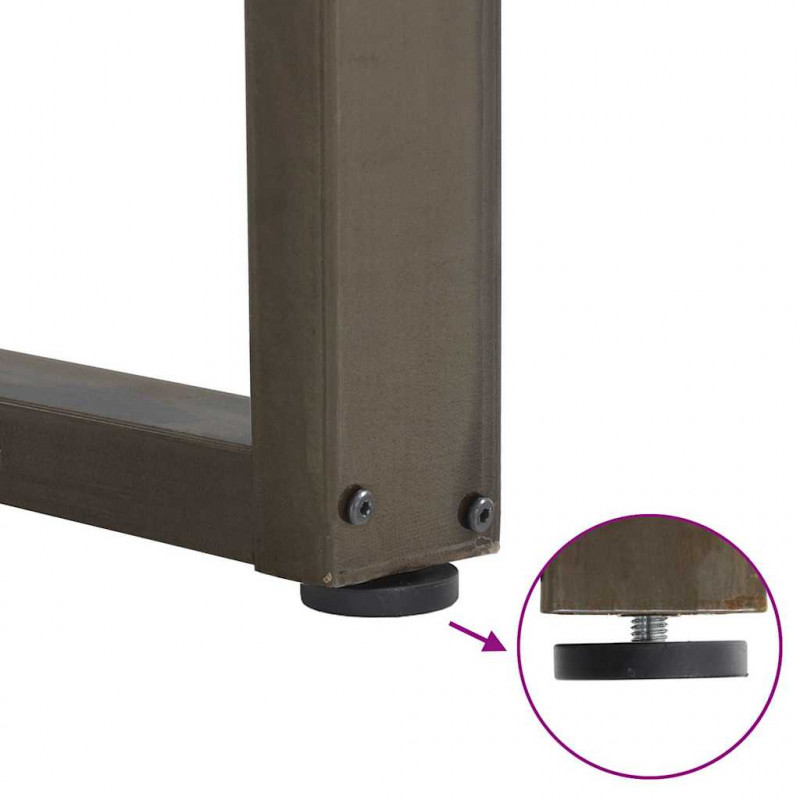Nogi do stołu jadalnego w kształcie litery U 2 szt. Naturalna stal 60x(72-73) cm Stal