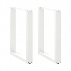 Nogi do stołu jadalnego w kształcie litery U 2 szt. Białe 70x(72-73) cm Stal