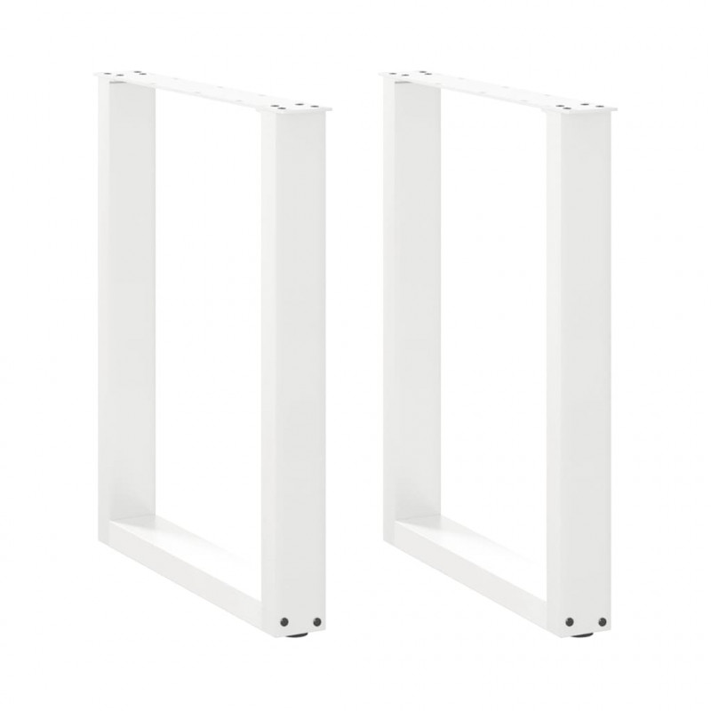 Nogi do stołu jadalnego w kształcie litery U 2 szt. Białe 70x(72-73) cm Stal