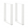 Nogi do stołu jadalnego w kształcie litery U 2 szt. Białe 70x(72-73) cm Stal