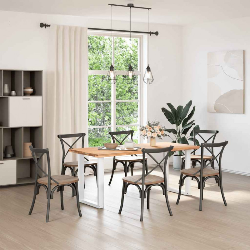 Nogi do stołu jadalnego w kształcie litery U 2 szt. Białe 70x(72-73) cm Stal