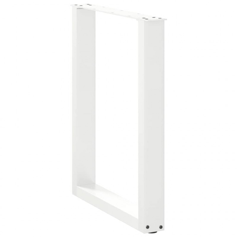 Nogi do stołu jadalnego w kształcie litery U 2 szt. Białe 70x(72-73) cm Stal