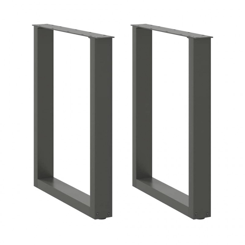 Nogi do stołu jadalnego w kształcie litery U 2 szt. Antracyt 70x(72-73) cm Stal