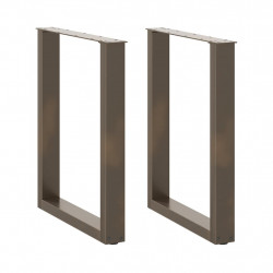 Nogi do stołu jadalnego w kształcie litery U 2 szt. Naturalna stal 70x(72-73) cm Stal