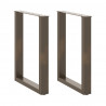 Nogi do stołu jadalnego w kształcie litery U 2 szt. Naturalna stal 70x(72-73) cm Stal
