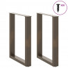 Nogi do stołu jadalnego w kształcie litery U 2 szt. Naturalna stal 70x(72-73) cm Stal