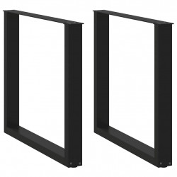 Nogi do stołu jadalnego w kształcie litery U 2 szt. Czarne 80x(72-73) cm Stal