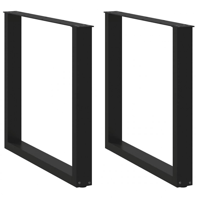 Nogi do stołu jadalnego w kształcie litery U 2 szt. Czarne 80x(72-73) cm Stal