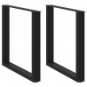 Nogi do stołu jadalnego w kształcie litery U 2 szt. Czarne 80x(72-73) cm Stal